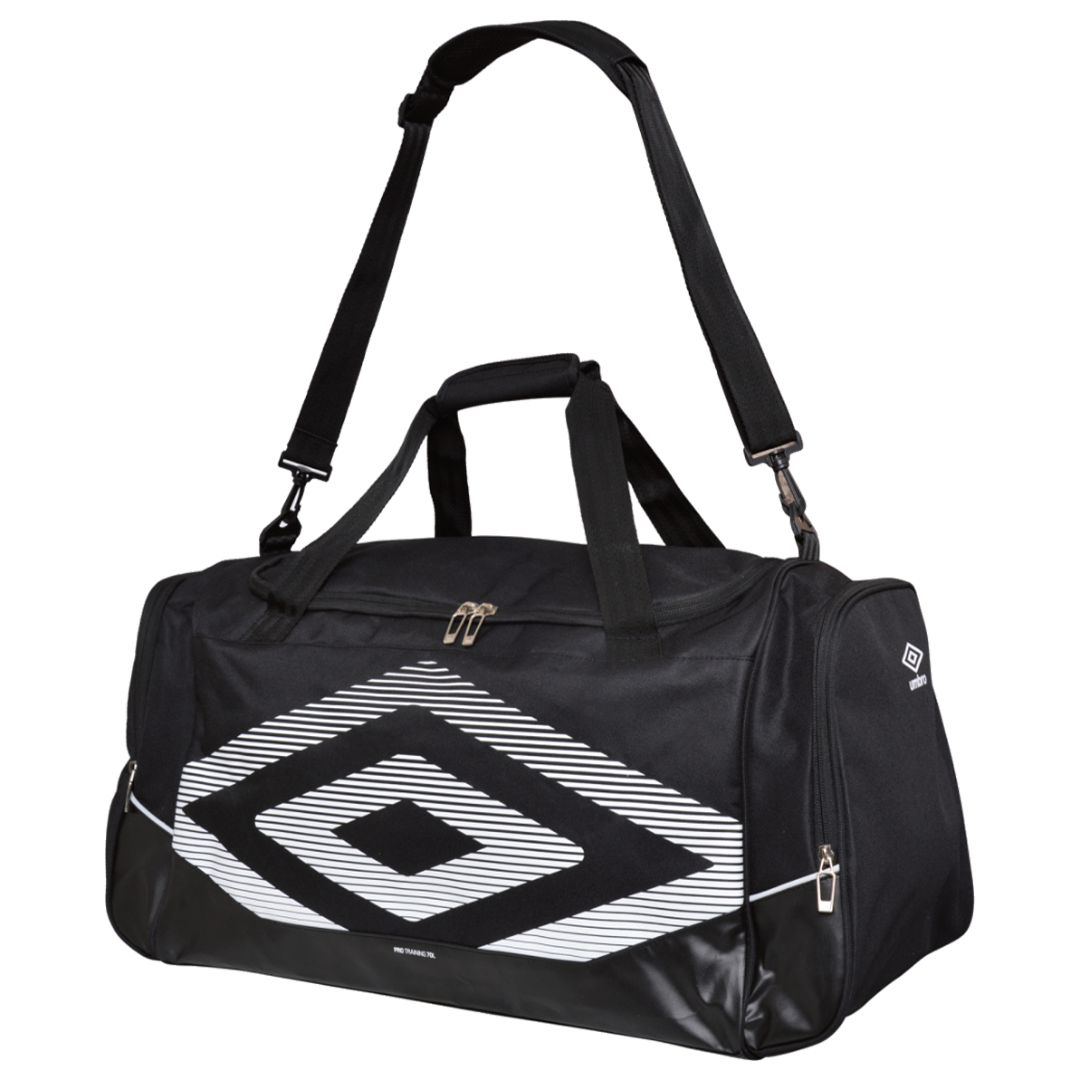 Borsa Holdall Umbro Retro 50L - Nero E Bianco - Per Sport E Viaggi - Poliestere French Terry