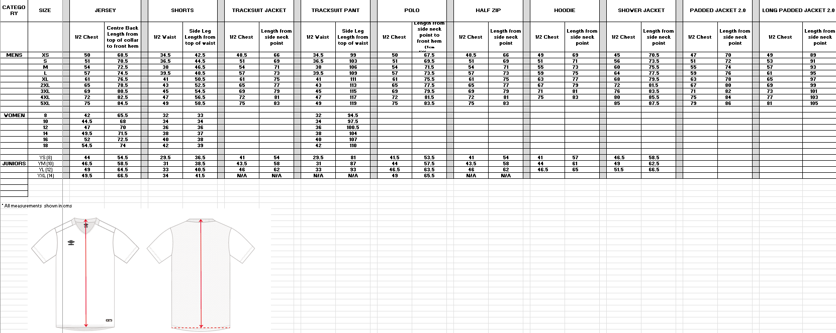 SIZING CHART